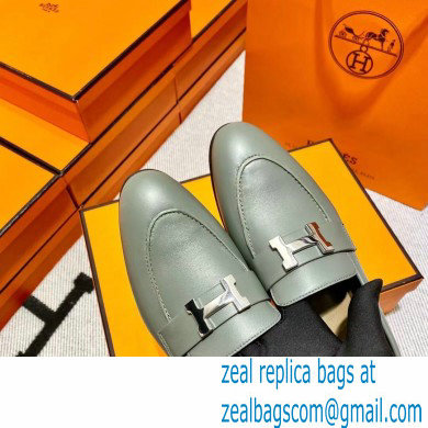 Hermes Leather royal Loafers gray