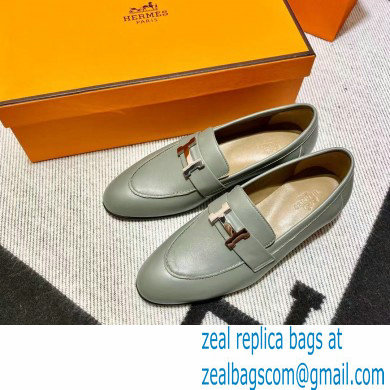 Hermes Leather royal Loafers gray - Click Image to Close