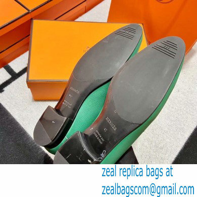 Hermes Leather royal Loafers green