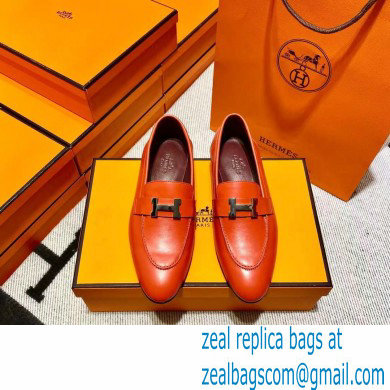 Hermes Leather royal Loafers red/burgundy