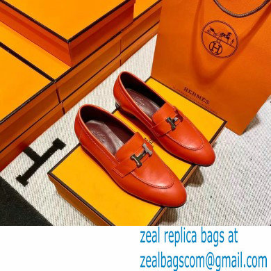 Hermes Leather royal Loafers red/burgundy