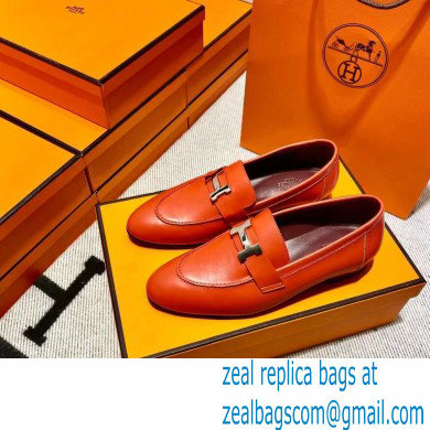 Hermes Leather royal Loafers red/burgundy