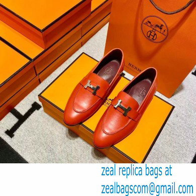 Hermes Leather royal Loafers red/burgundy