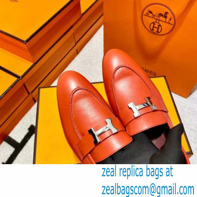 Hermes Leather royal Loafers red/burgundy