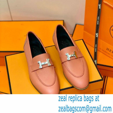 Hermes Leather royal Loafers rose