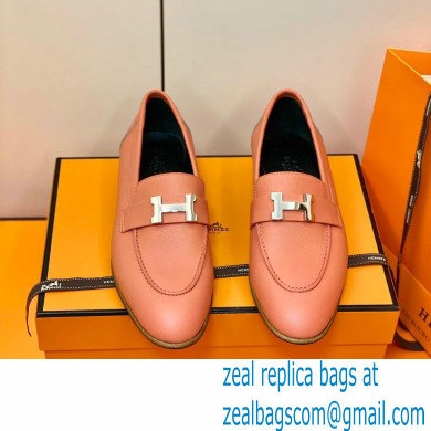 Hermes Leather royal Loafers rose