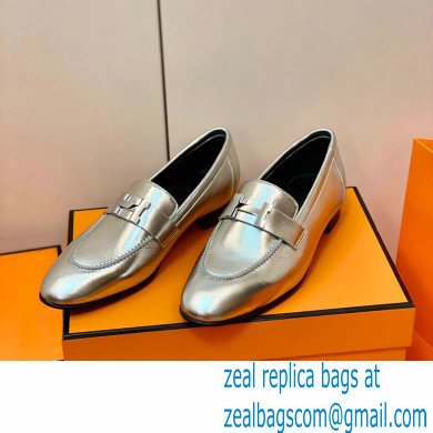 Hermes Leather royal Loafers silver