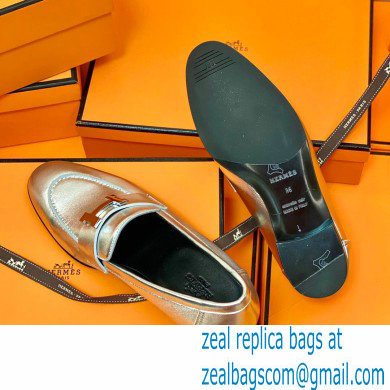 Hermes Leather royal Loafers silver