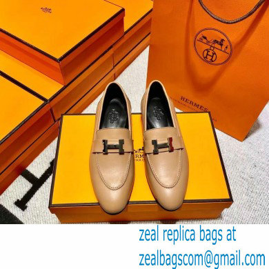 Hermes Leather royal Loafers tan - Click Image to Close