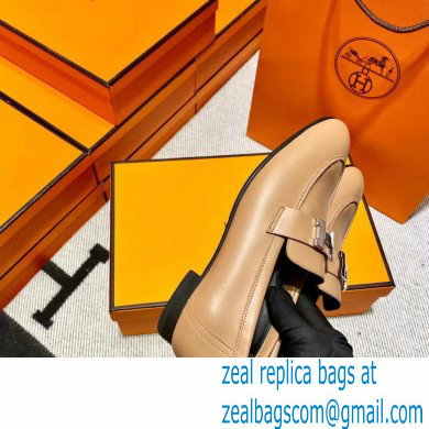 Hermes Leather royal Loafers tan - Click Image to Close