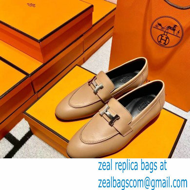 Hermes Leather royal Loafers tan - Click Image to Close