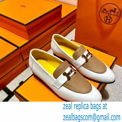 Hermes Leather royal Loafers white/yellow/tan - Click Image to Close