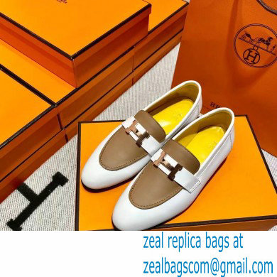 Hermes Leather royal Loafers white/yellow/tan - Click Image to Close