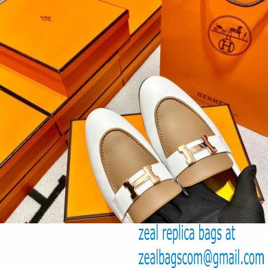 Hermes Leather royal Loafers white/yellow/tan - Click Image to Close