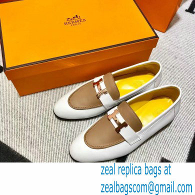 Hermes Leather royal Loafers white/yellow/tan - Click Image to Close