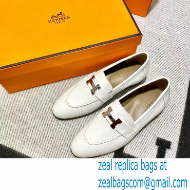 Hermes Leather royal Loafers white - Click Image to Close