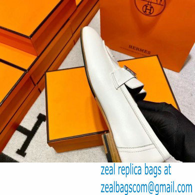 Hermes Leather royal Loafers white - Click Image to Close