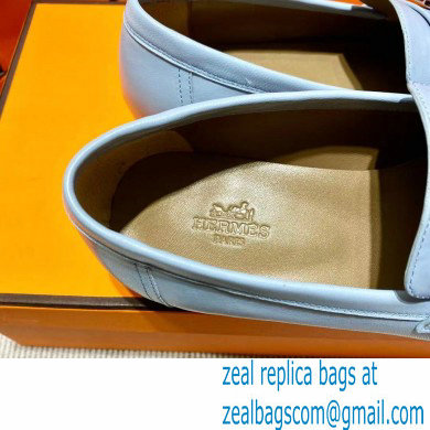 Hermes Leather royal Loafers with fringe Blue