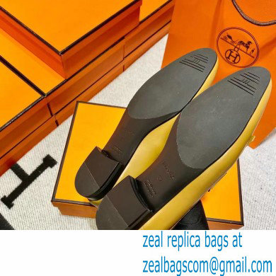 Hermes Leather royal Loafers with fringe tan/black