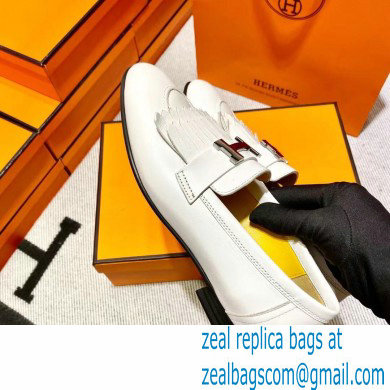 Hermes Leather royal Loafers with fringe white/yellow - Click Image to Close