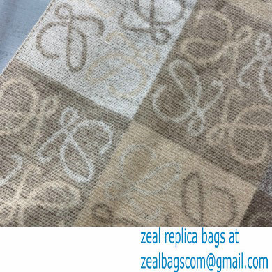 LOEWE LOGO PRINTED CASHMERE SCARF BEIGE/GRAY 2022 - Click Image to Close