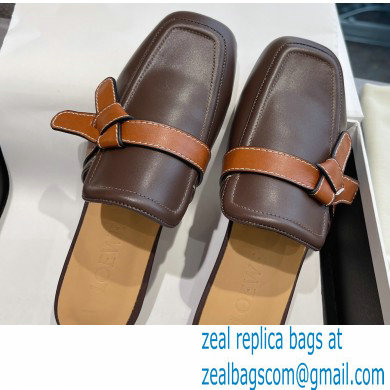 Loewe Gate flat mules in calfskin Coffee/Tan 2022 - Click Image to Close