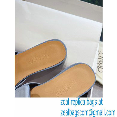 Loewe Gate flat mules in calfskin Gray Blue 2022 - Click Image to Close