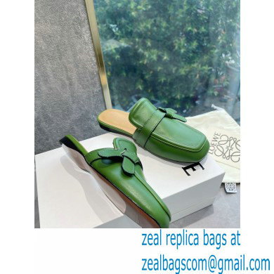 Loewe Gate flat mules in calfskin Green 2022 - Click Image to Close