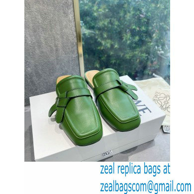 Loewe Gate flat mules in calfskin Green 2022 - Click Image to Close