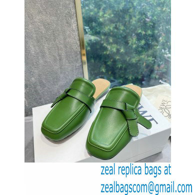 Loewe Gate flat mules in calfskin Green 2022