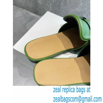 Loewe Gate flat mules in calfskin Green 2022 - Click Image to Close