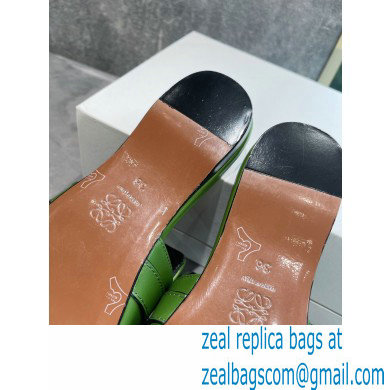 Loewe Gate flat mules in calfskin Green 2022