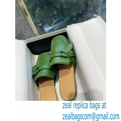 Loewe Gate flat mules in calfskin Green 2022