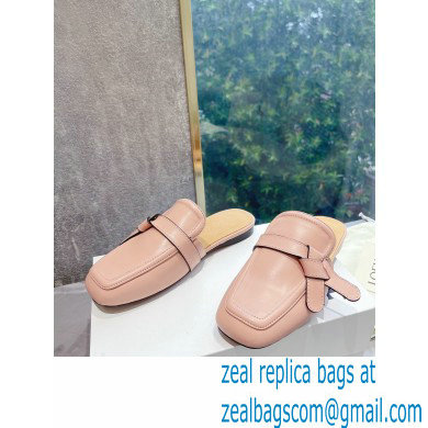 Loewe Gate flat mules in calfskin Nude Pink 2022 - Click Image to Close