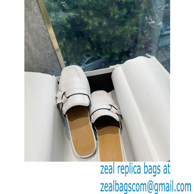 Loewe Gate flat mules in calfskin White 2022 - Click Image to Close