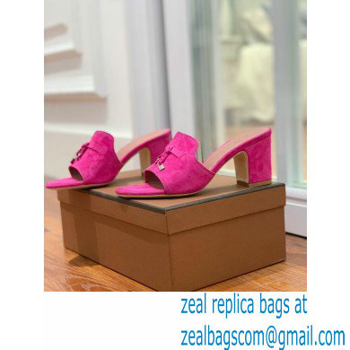 Loro Piana Heel 8cm Suede Goatskin Summer Charms Sandals Fuchsia - Click Image to Close