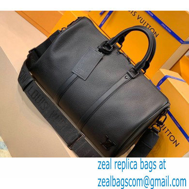 Louis Vuitton Aerogram leather Keepall Bandouliere 40 Bag M57088 Black - Click Image to Close