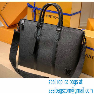 Louis Vuitton Aerogram leather Lock It Tote Bag M59158 Black