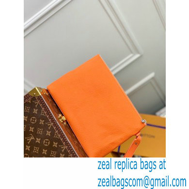 Louis Vuitton Aerogram leather Pochette Ipad Pouch Bag Orange