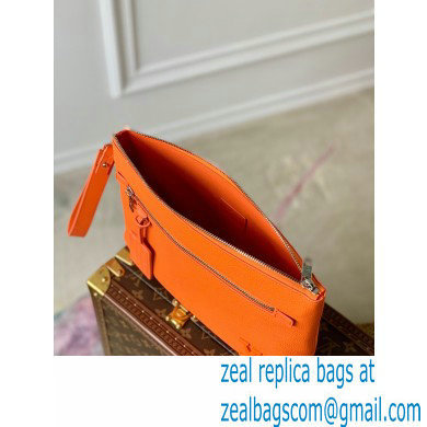Louis Vuitton Aerogram leather Pochette Ipad Pouch Bag Orange
