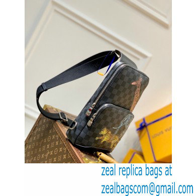 Louis Vuitton Damier Graphite canvas Avenue Slingbag wild animals print N45277 - Click Image to Close