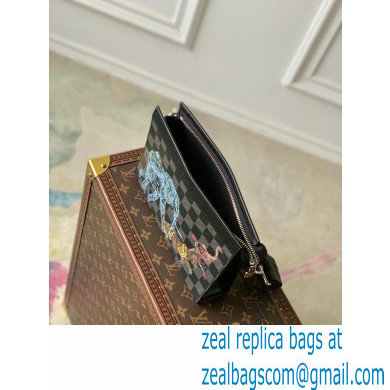 Louis Vuitton Damier Graphite canvas Gaston Wearable Wallet Bag wild animals print N64608