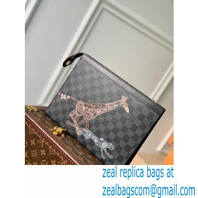 Louis Vuitton Damier Graphite canvas Pochette Voyage Mm Bag wild animals print N64605