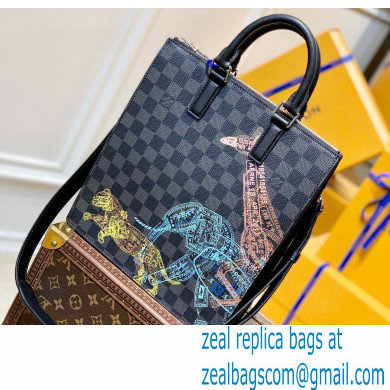 Louis Vuitton Damier Graphite canvas Sac Plat Cross Bag wild animals print N45276 - Click Image to Close