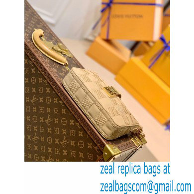 Louis Vuitton Damier Quilt lamb leather Pochette Troca Bag M59048 Beige