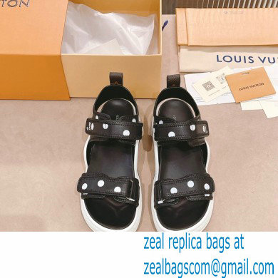 Louis Vuitton LV Archlight Flat Sandals Satin Polka Dots Black 2022