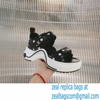 Louis Vuitton LV Archlight Flat Sandals Satin Polka Dots Black 2022