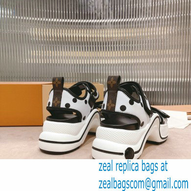 Louis Vuitton LV Archlight Flat Sandals Satin Polka Dots White 2022 - Click Image to Close