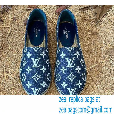 Louis Vuitton Monogram Denim Starboard Flat Espadrilles Blue 2022 - Click Image to Close