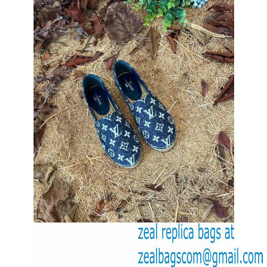 Louis Vuitton Monogram Denim Starboard Flat Espadrilles Blue 2022 - Click Image to Close